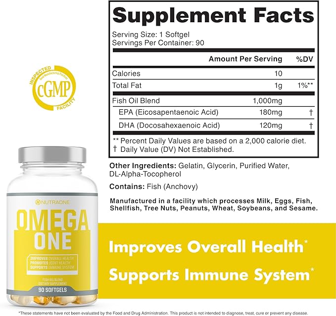 OmegaOne Omega-3 Fish Oil Supplement by (90 500mg 500mg Fish