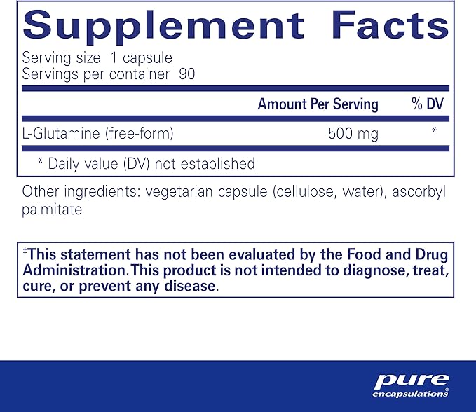 Pure Encapsulations L-Glutamine 500 mg 90 Capsules