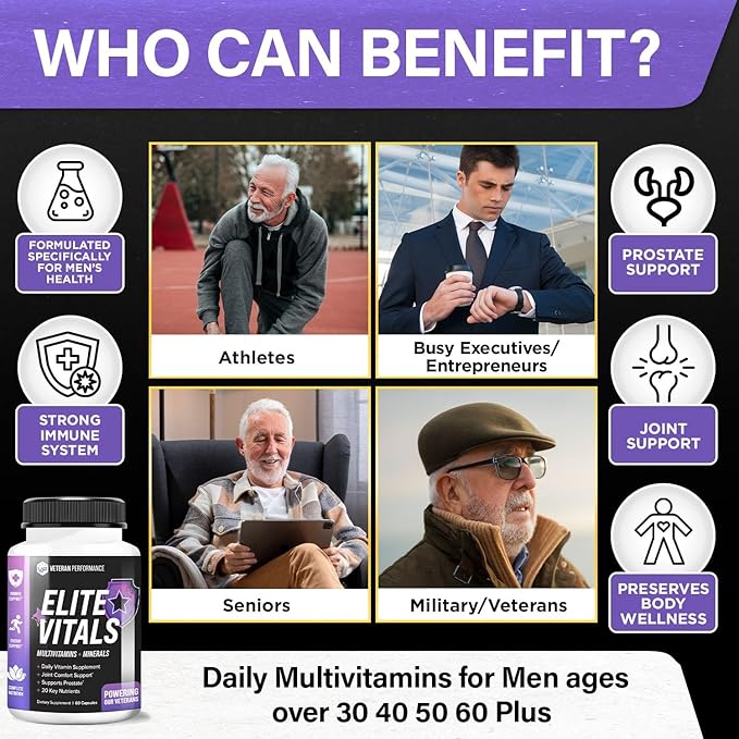 Elite Vitals Multivitamin for Men – 20 Plus (60 Capsules)