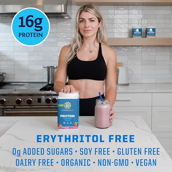 Sunwarrior Vegan Organic Protein Powder Plant-Based 30 Servings
