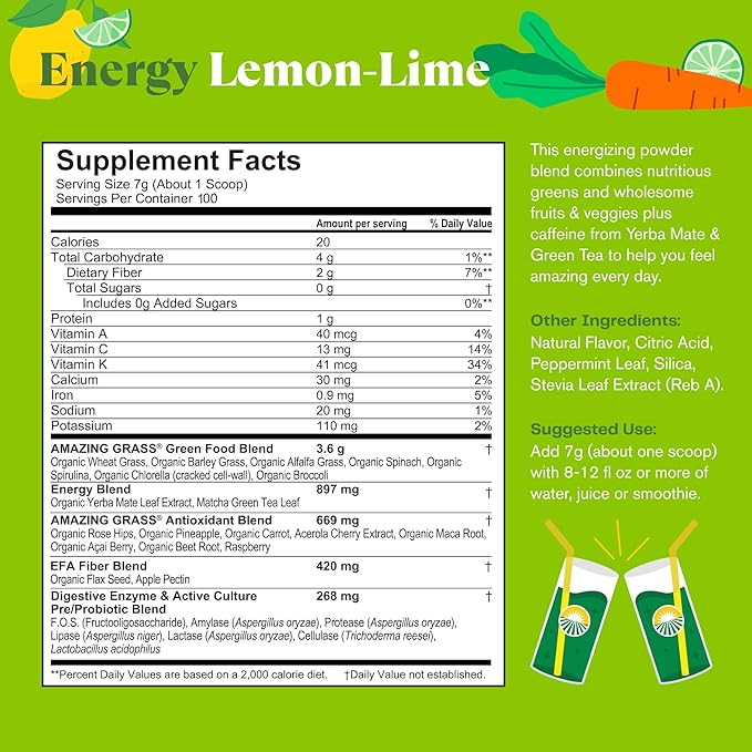 Amazing Grass Green Superfood Energy: Greens 100 Servings