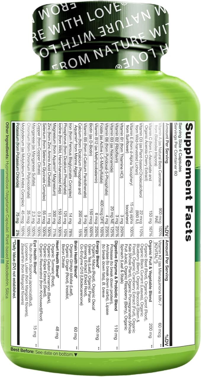NATURELO Whole Food Multivitamin for Women 240 Vegan