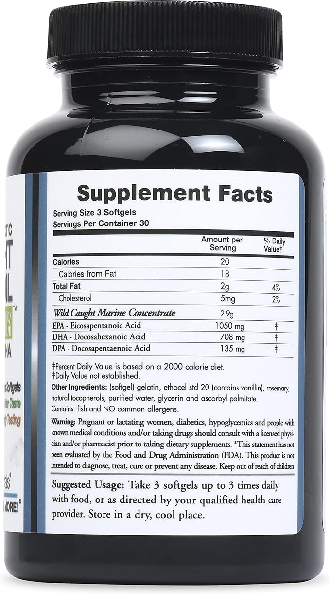 Wild Caught Omega-3 DPA Fish Oil 2900 mg 90 SoftGels
