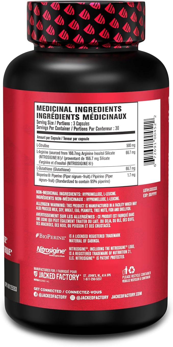 Jacked Factory N.O. XT Nitric Oxide 90 Veggie