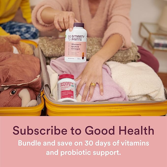 SmartyPants Women's Multivitamin and Probiotic Immunity 3 Fish CoQ10, Vitamin D3, C, (30 Day