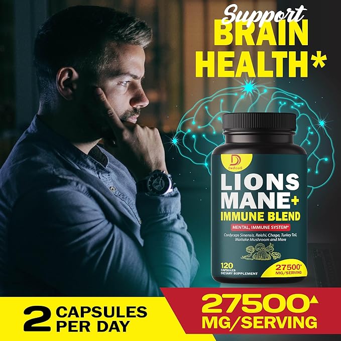 18in1 Mushroom Supplement Complex 27500mg with 120 Capsules