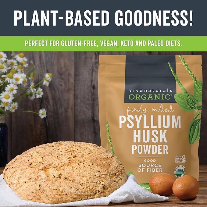 Viva Naturals Organic Psyllium Husk Powder, 10 oz