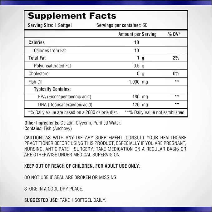 Omega 3 1000mg Fish Oil 60 3 Fish