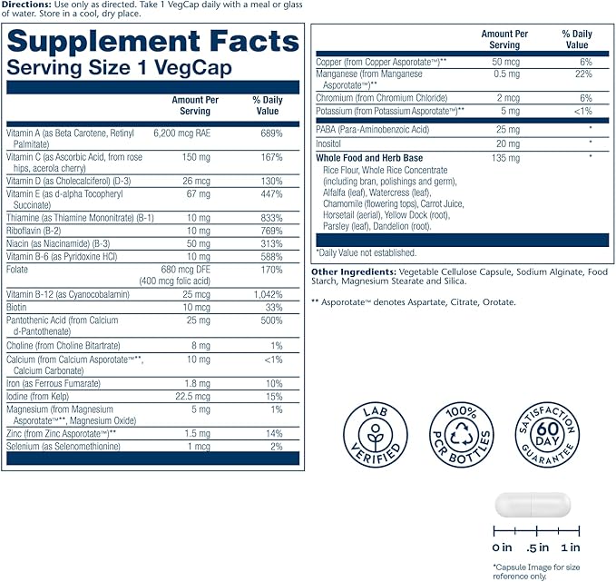 SOLARAY Once Daily High Energy Multivitamin, 60 Servings, 60 VegCaps
