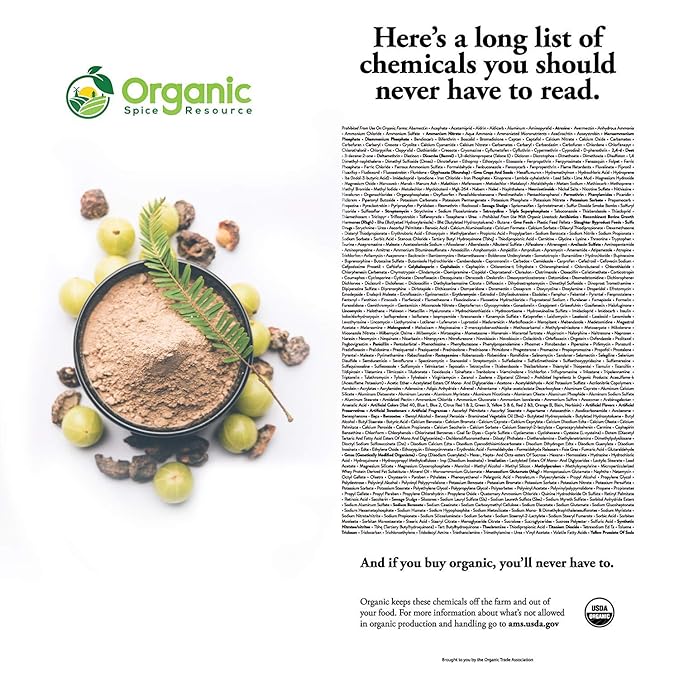 Organic Amla Powder 1.10 lbs (17.64 oz) 100% Raw