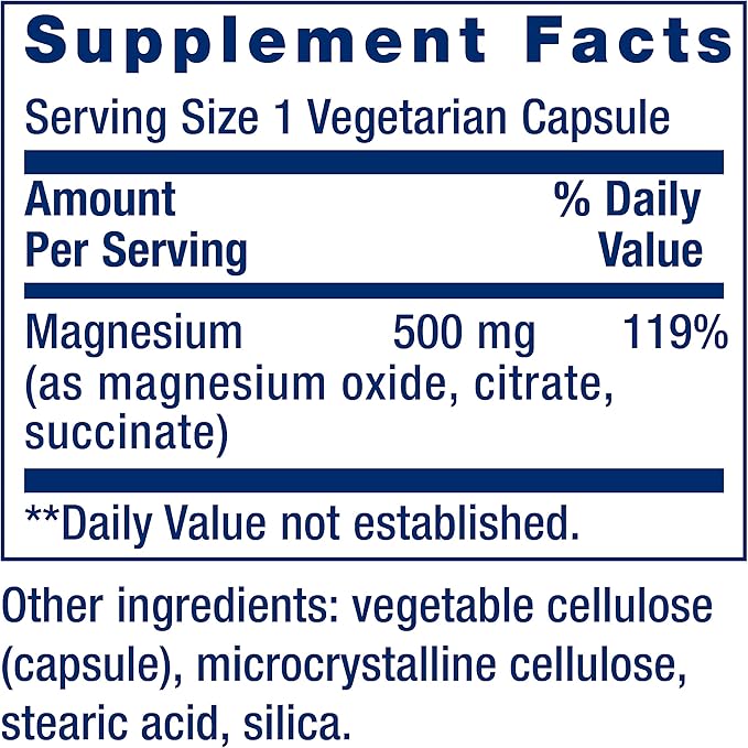 Life Extension L-Glutamine 500mg and Magnesium 500mg Capsules 200 Vegetarian