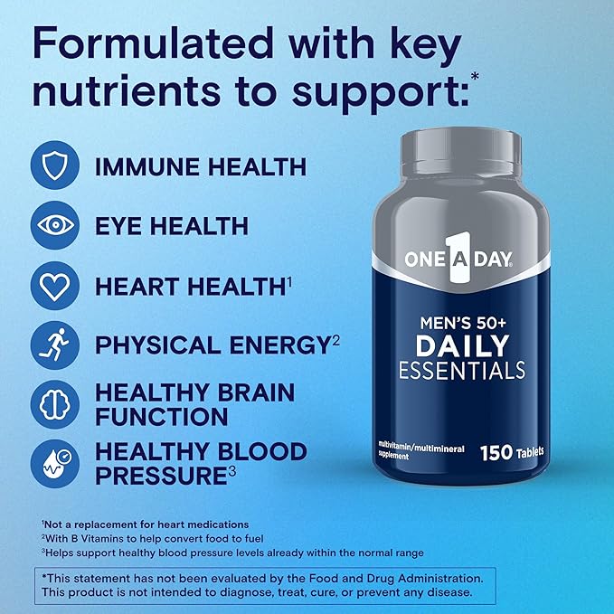 One-A-Day Men's Multivitamin 50+ Daily Essentials 50 Plus 150 Count