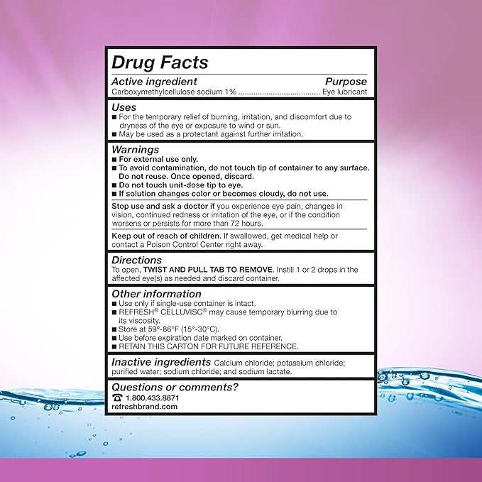 Refresh Celluvisc Lubricant Eye Gel Drops, 30 Count 1)
