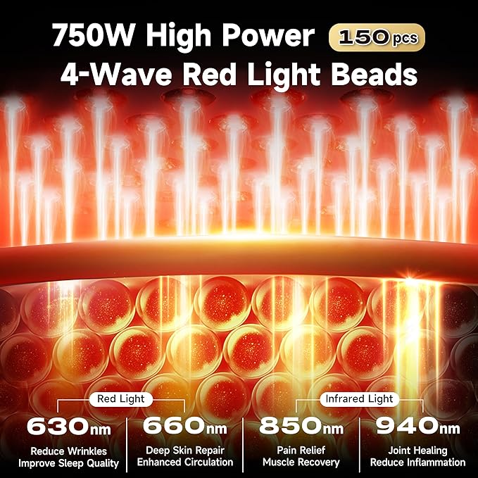 150 Quad-Wave Red Light Therapy Panel 18.1" x 8.9", 750W 750W High-Power Ultra750