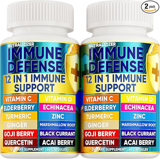 12 in 1 Premium Immune Defense Vitamins D3 5000 5000 IU 1000mg Zinс 50mg - 120 Caps