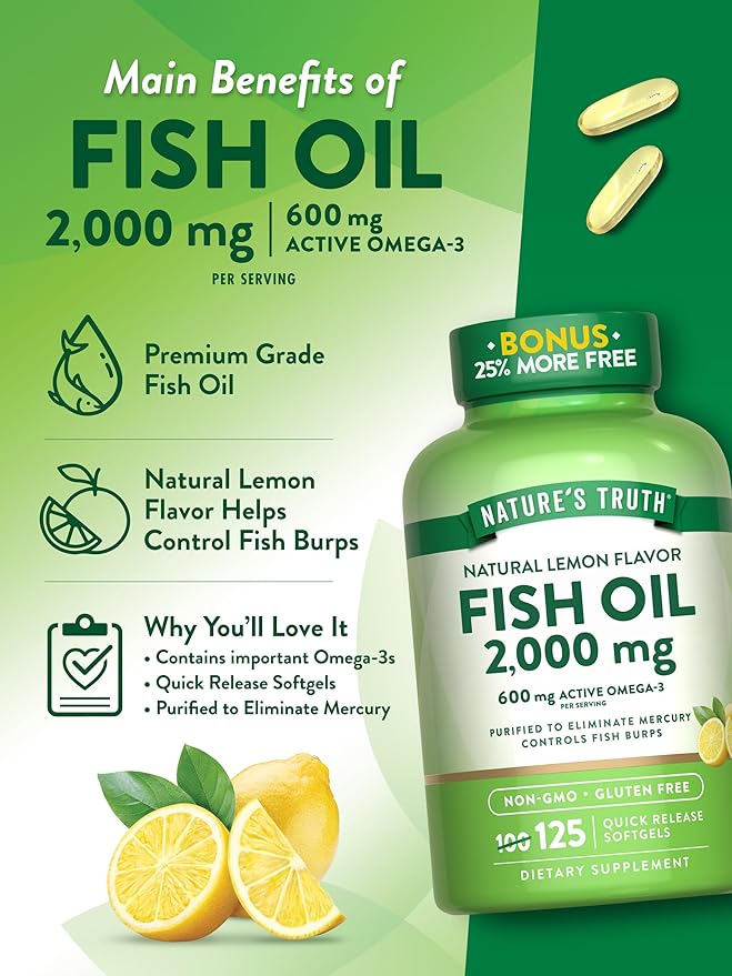 Nature's Truth Omega 3 Fish Oil 2000 mg 125 Liquid