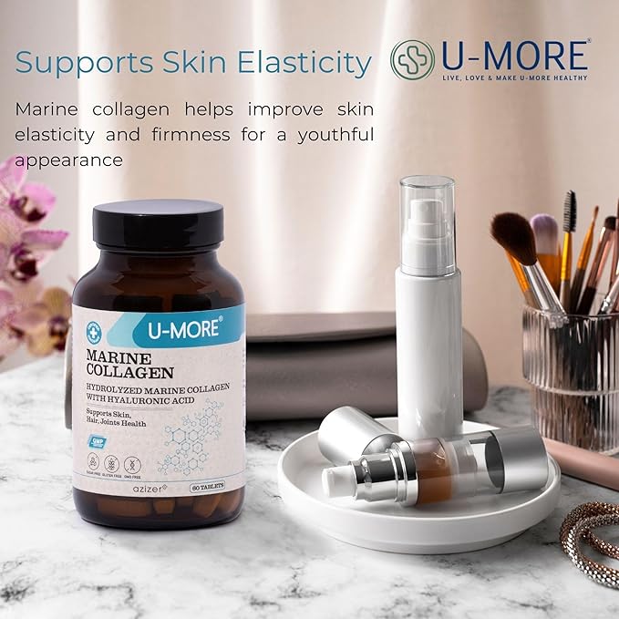 U-MORE Hydrolyzed Marine Collagen (Peptide) Supplement 60 Tablets