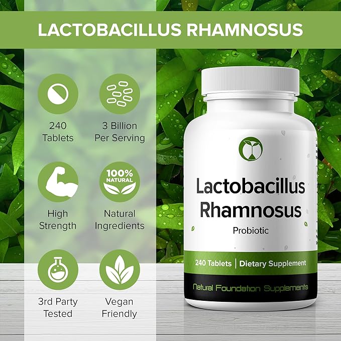 Lactobacillus Rhamnosus Probiotic Supplement 240 Tablets 3 Billion (240, Lactobacillus