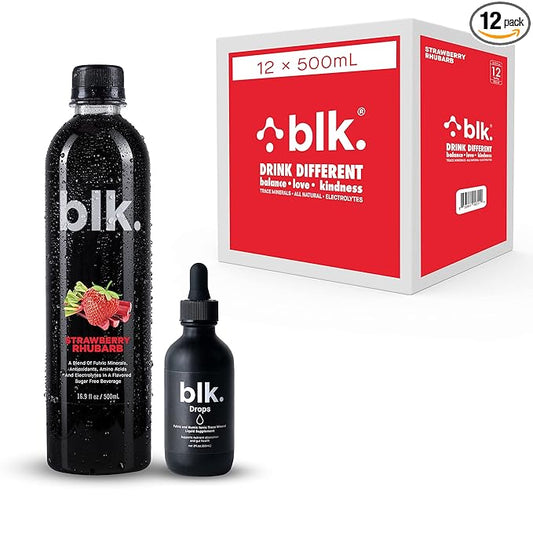 12ct Strawberry Rhubarb and 1ct Concentrated blk. Drops and Bioavailable Fulvic & Humic Acid Over 77 Trace Minerals Helps Repair & Restore Cells & Essential Minerals in Your Body