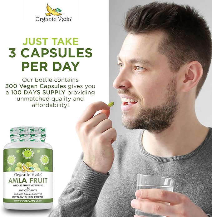 Organic Veda Amla Capsules 1500mg, 300 300 Capsules
