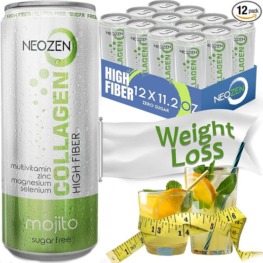 NEOZEN Collagen Sparkling Drink with Dietary Fiber 11.2 fl (12 Pack)