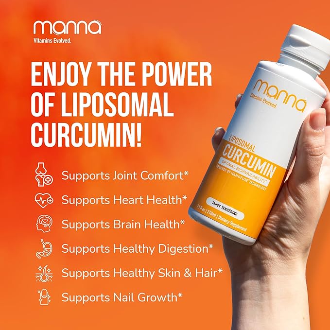 Manna Vitamins Evolved Liposomal Liquid Curcumin for Advanced Absorption Best Turmeric Supplement for a Healthy Life (2 Pack)