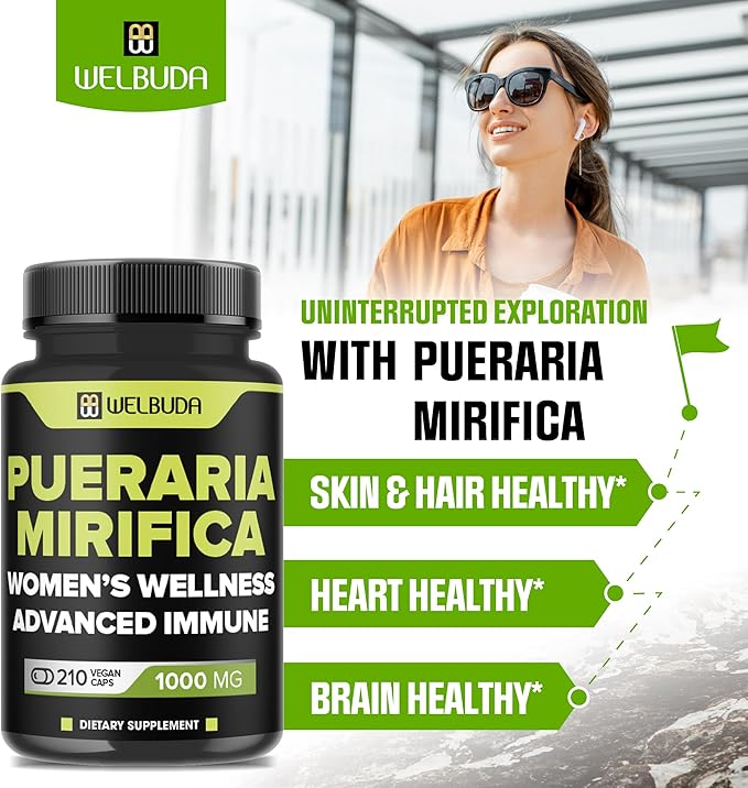 1000mg Pueraria Mirifica Capsules with Maca 210 Pills 105 Servings