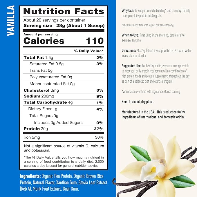 Isopure Vanilla Vegan Protein Powder, 20 Servings