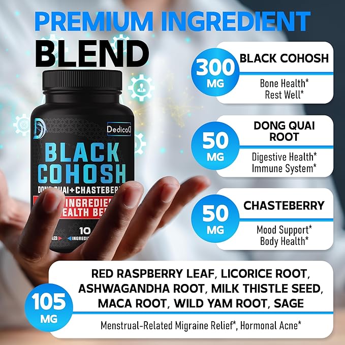 12in1 Black Cohosh 5-Month Supply 6700mg with 150 Vegan