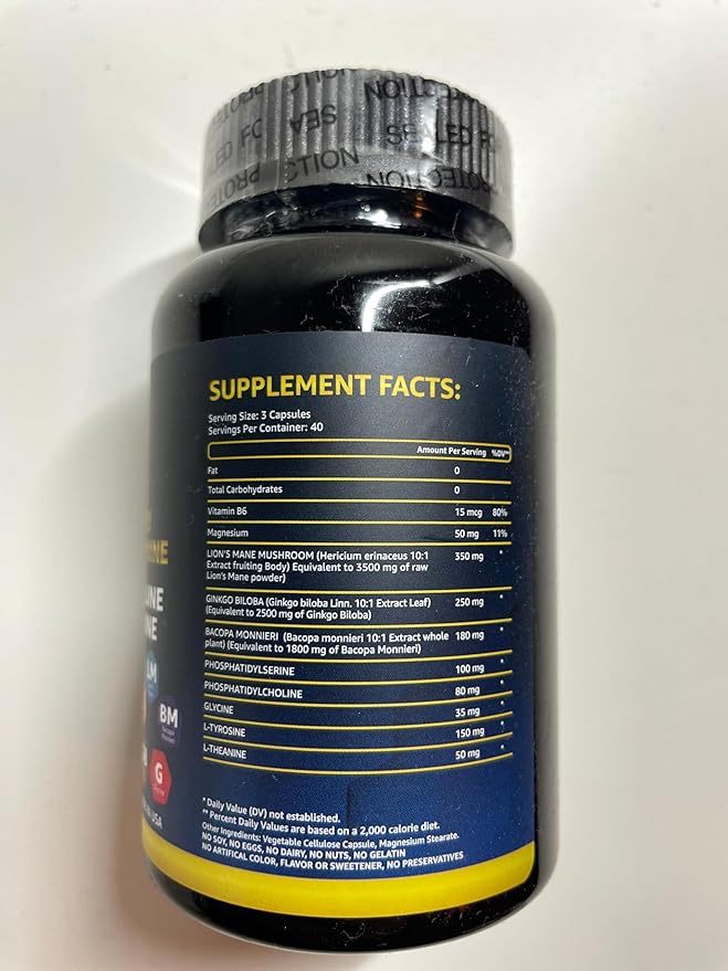 Organic Lions Mane Supplement Capsules 240 Real