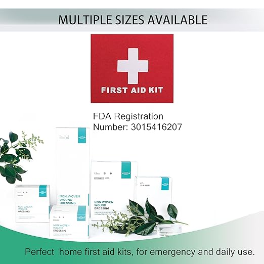 2.3X2.7 Inches Sterile Adhesive Island Wound Pads,100 Individually QICHUANG(2.3X2.7INCHES-C100)
