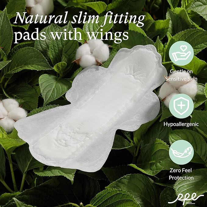 100% Large Organic Pads for Women, 4, 48ct) 48ct)