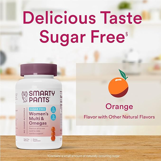 SmartyPants Women's Multivitamin Gummies, Sugar Free: 3 (ALA), D3, C, B12, B6, B6, Vitamin 60 Count (20 Day