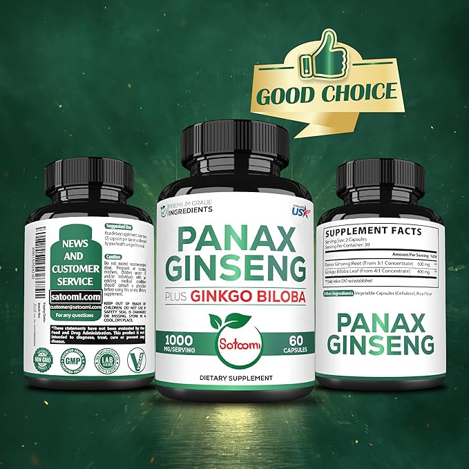 1000mg Korean Red Panax Ginseng and 60 Vegan