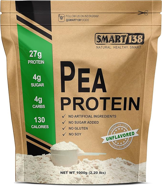 100% Pure Pea Protein, Ultra Smooth (1000g / 2.2lbs, Unflavored)