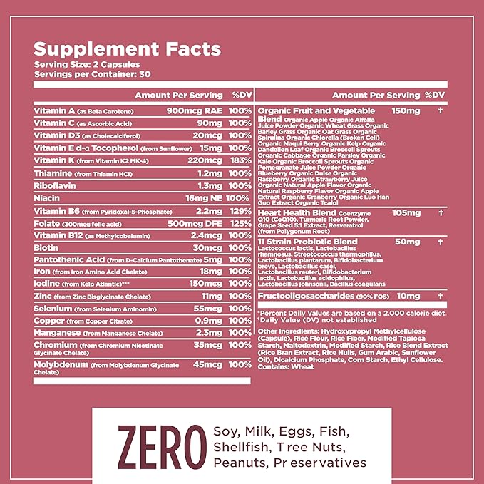 Multifood Whole Food Multivitamin for Women 21 Organic 60 Capsules