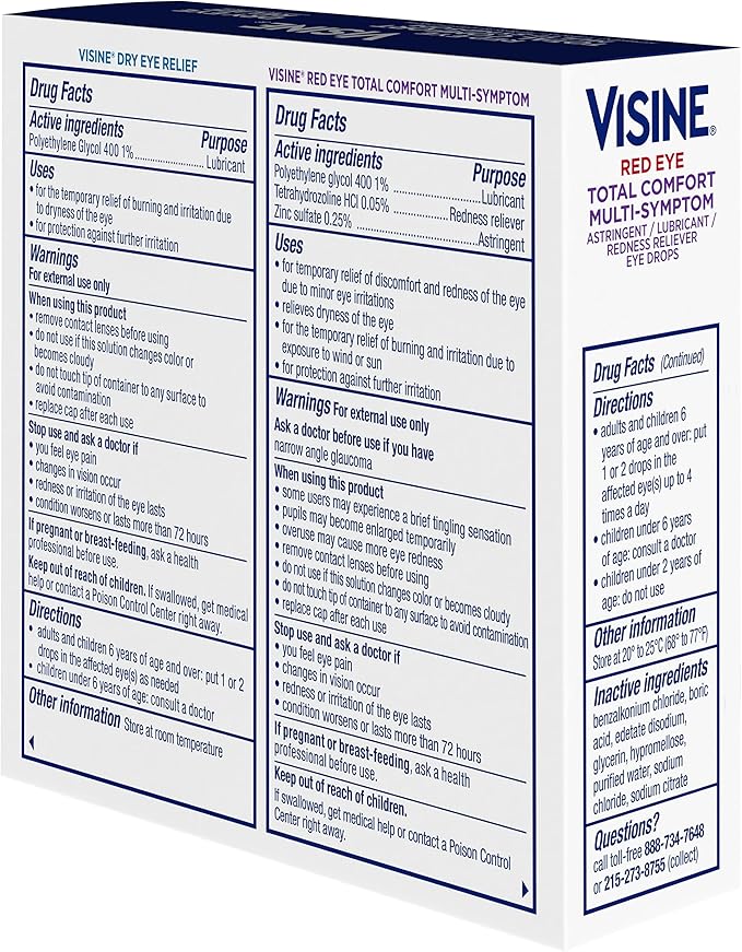 Visine Red Eye Total Comfort Multi-Symptom 2 Items