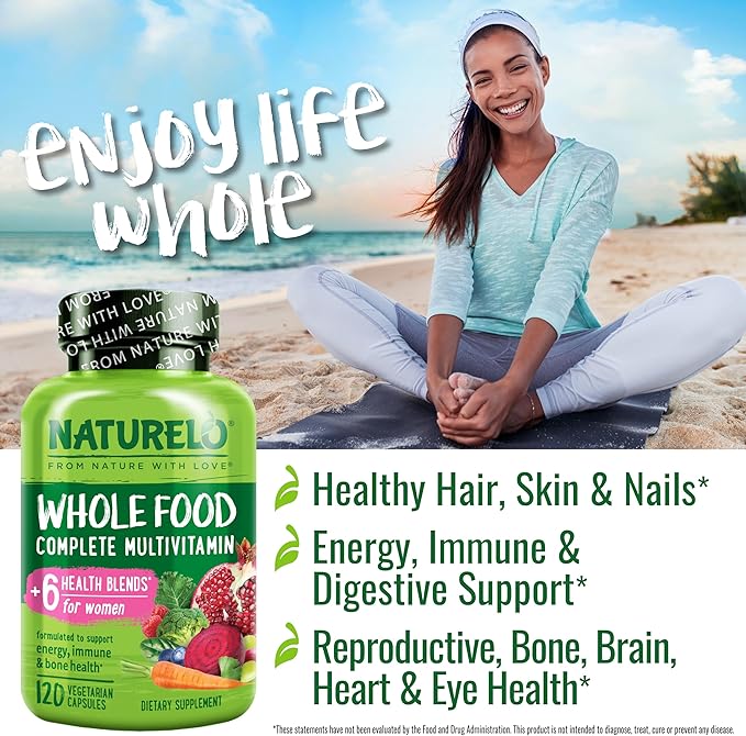 NATURELO Whole Food Multivitamin for Women 120 Capsules