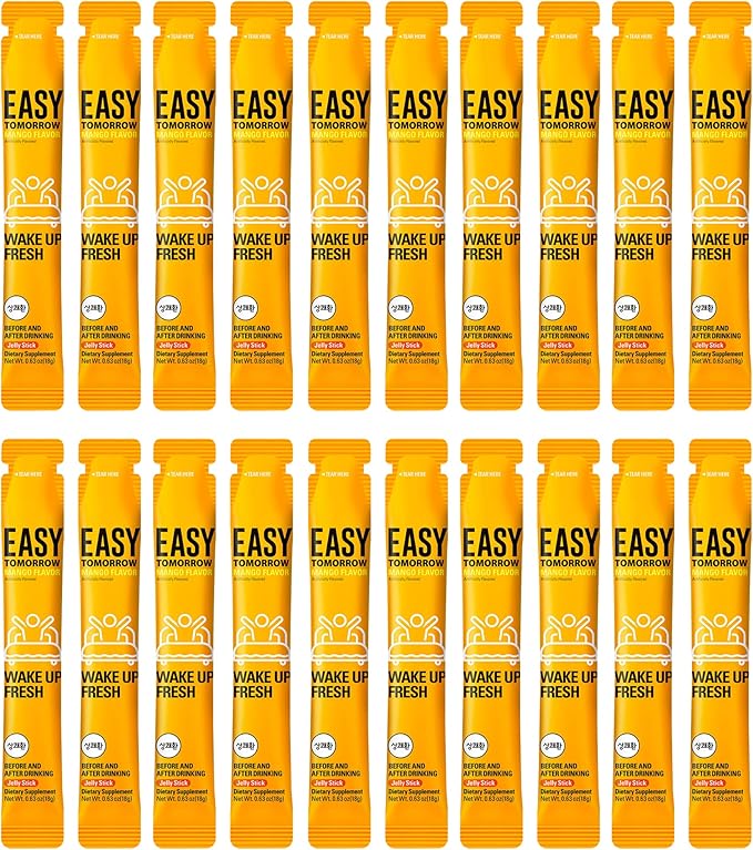 Easy Tomorrow Jelly Stick Before After Drinking Alcohol, After Party for Great Night & Better Morning, Party Vacation Aid, Mango Flavored, 상쾌환, 100 Sticks