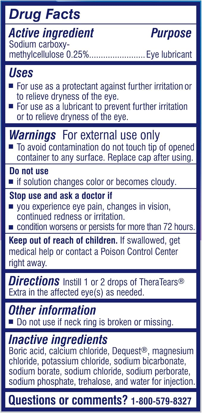 TheraTears Extra Dry Eye Therapy Lubricating 0.5 fl 2 Count(Pack 2)