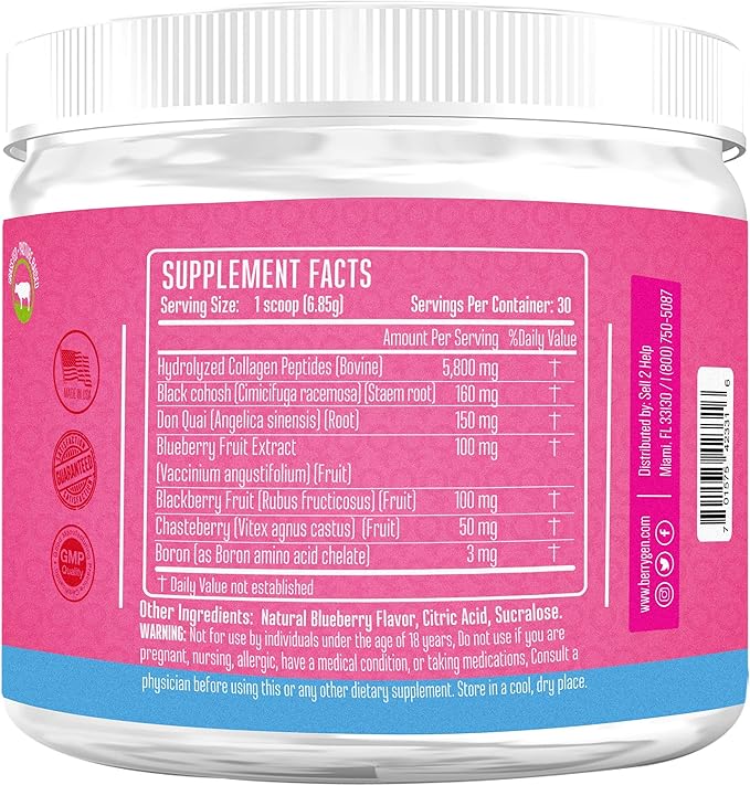 Menopause Morning Collagen Powder with Antioxidants 30 Servings 1 and 3 Collagen
