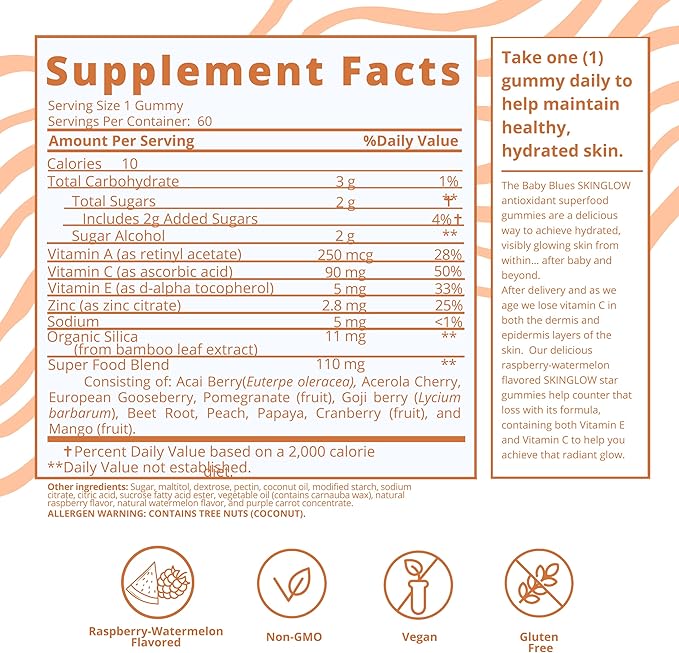 Baby Blues: Superfood Skin Glow Gummies 14 Collagen