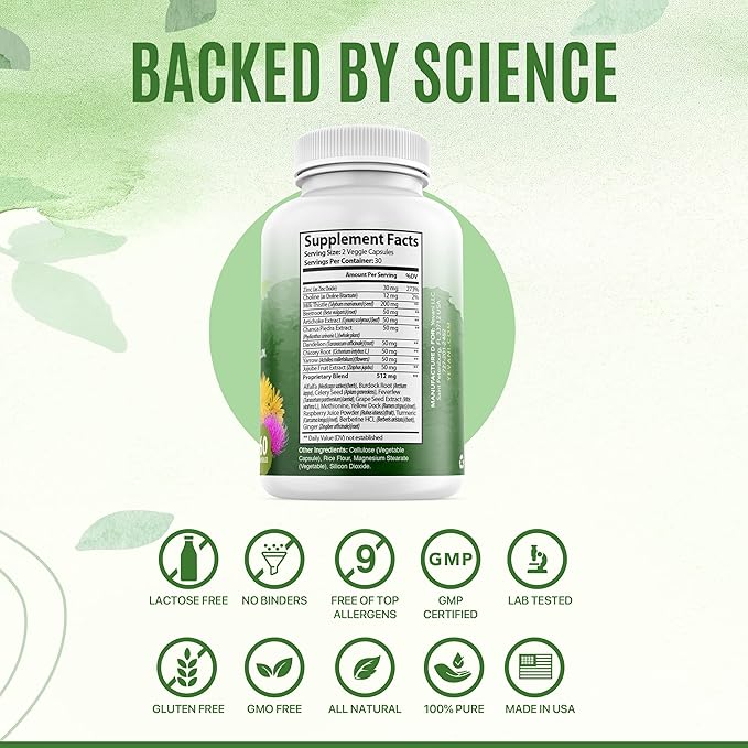 100% Pure Liver Cleanse Detox Support Formula